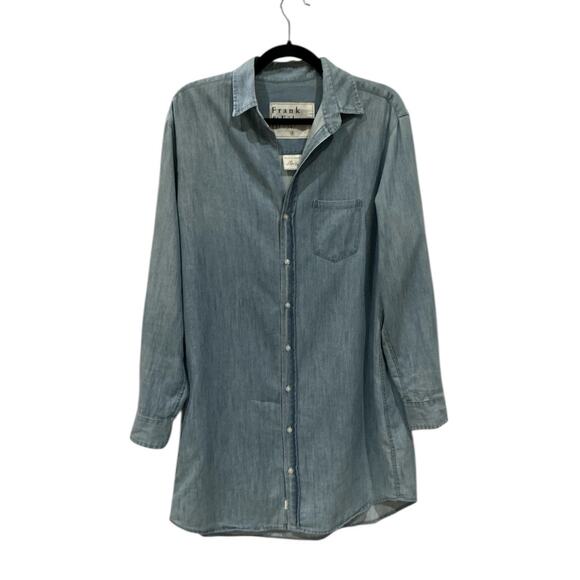 Frank & Eileen Mary Classic Shirtdress Famous Denim Classic Blue Wash Size Small - Picture 8 of 16